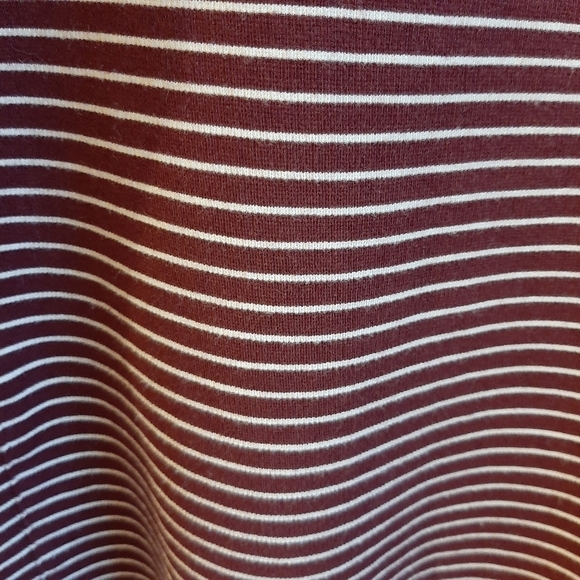 Duluth Trading Co. Dress Women's XL Maroon Ponte Pro Striped Knee Length Pockets - Picture 7 of 7